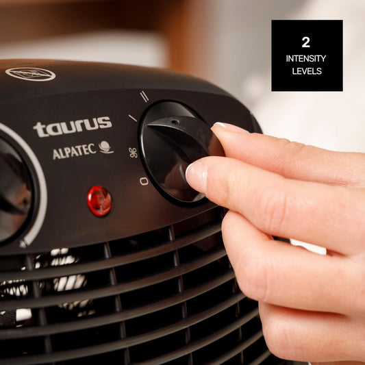 Taurus New Gobi Heater | 2000W | 2 Heat Settings | Fan Function | Adjustable Thermostat | Thermal Protection | Indicator Light | Carry Handle | Black